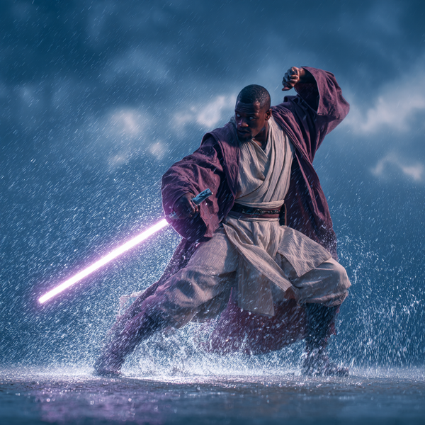 Le sabre laser marron de Mace Windu : Le puissant symbole  de force