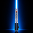 Sabre laser Chosen Legacy avec lame bleue et poignée en argent gravé